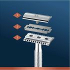 King C Gillette Double Edge Safety Razor Ξυράφι Ασφαλείας Διπλού Άκρου & 5 κεφαλές
