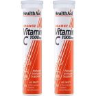 HEALTH AID VITAMIN-C 1000mg ΓΕΥΣΗ ΠΟΡΤΟΚΑΛΙ 20EFF TABS + 20 EFF TABS ΓΕΥΣΗ ΠΟΡΤΟΚΑΛΙ