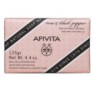 Apivita Natural Soap  with Rose & Black Pepper Φυσικό Σαπούνι με Τριαντάφυλλο & Μαύρο Πιπέρι, 125gr