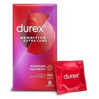 Durex Sensitive Extra Lube Προφυλακτικά Πολύ Λεπτά με Έξτρα Λιπαντικό 6τεμ.