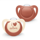 Nuk For Nature Πιπίλες Σιλικόνης για 0-6 μηνών 2τμχ
