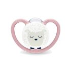 NUK Perfect Match Air Night Πιπίλα Σιλικόνης Προβατάκι με Θήκη για 0-6m 1τμχ