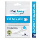 Plac Away Eco Twin-Line Διπλό Λευκαντικό Οδοντικό Νήμα με Λαβή, 30τεμ