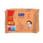 Septona Daily Clean Micellaire Μαντηλάκια Ντεμακιγιάζ Προσώπου Ματιών Με Βιταμίνη C Για Κανονικές & Μεικτές Επιδερμίδες 2x20τμχ