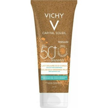 Vichy Capital Soleil Eco Designed SPF50+ Αντηλιακό Γαλάκτωμα Πρόσωπο & Σώμα με Υαλουρονικό Οξύ 200ml