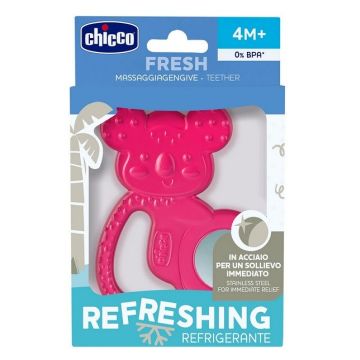 Chicco Μασητικός Κρίκος Οδοντοφυΐας Koala Χωρίς BPA από Σιλικόνη για 4 m+ Ροζ 1τμχ