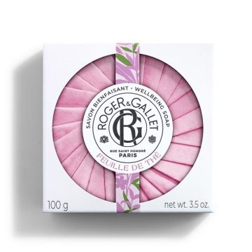 Roger & Gallet Roger Gallet Feuille De The Wellbeing Soap Αρωματικό Σαπούνι Μαύρο Τσάι 100gr