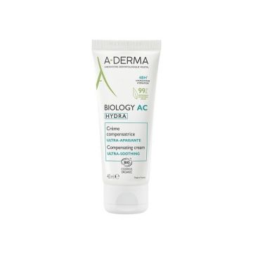 A-Derma Biology AC Hydra Αντισταθμιστική Καταπραϋντική κρέμα για δέρματα με τάση Ακμής 40ml