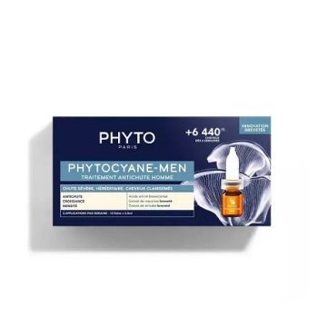 Phyto Phytocyane Progressive Anti-Hair Loss Treatment for Men, Θεραπεία κατά της Ανδρικής Τριχόπτωσης 12x5ml