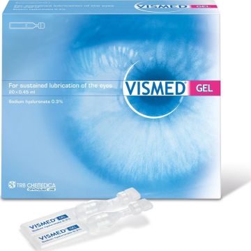 VISMED Gel Οφθαλμικες Λιπαντικες Σταγονες 0.3% Υαλουρονικο 20 φιαλιδια x 0.45ml 