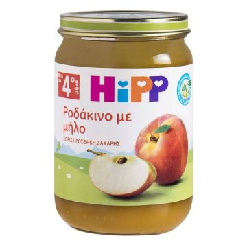 Hipp Φρουτόκρεμα Ροδάκινο με Μήλο 4m+  χωρίς προσθήκης ζάχαρης 190gr
