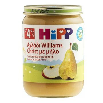 Hipp Κρέμα Αχλάδι Williams Christ με Μήλο Βιολογικής Καλλιέργειας από τον 4ο μήνα, 190gr 