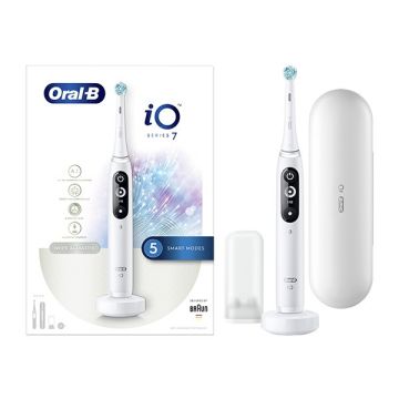 Oral-B iO Series 7 Ηλεκτρική Οδοντόβουρτσα με Χρονομετρητή White Alabaster