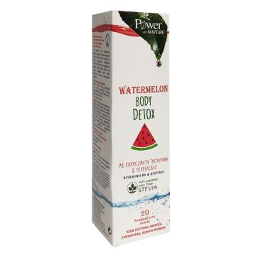 Power Health Watermelon Body Detox για Αποτοξίνωση με Γεύση Καρπούζι με Stevia 20 Aναβράζοντα Δισκία 