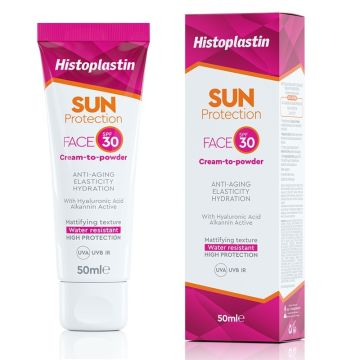 Histoplastin Sun Face Cream to Powder SPF30 50ml (Αντηλιακή Κρέμα Προσώπου)