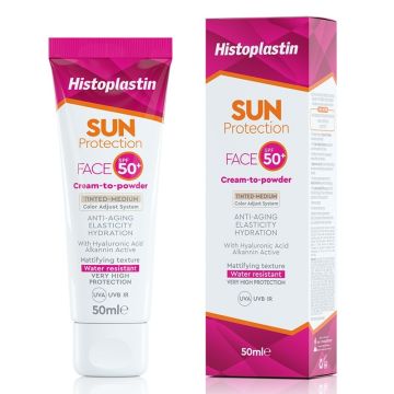 Histoplastin Sun Face Cream to Powder Tinted SPF50+ 50ml (Αντηλιακή Κρέμα Προσώπου με Χρώμα)