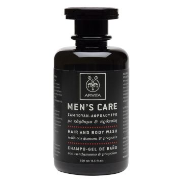 Apivita Men's Care Ανδρικό Σαμπουάν Αφρόλουτρο με Κάρδαμο & Πρόπολη, 250ml