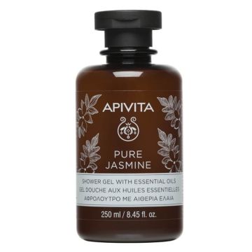 Apivita Pure Jasmine Shower Gel Essential Oils Κρεμώδες Αφρόλουτρο Γιασεμί με Αιθέρια Έλαια, 250ml