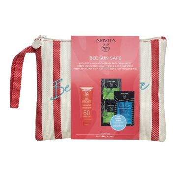 Apivita Promo Pack Bee Sun Safe Anti Spot & Anti Age Defense Face Cream SPF50 50ml & Δώρο Express Beauty Face Mask Aloe 2x8ml & Express Beauty Hair Mask Hyaluronic Acid 20ml & Νεσεσέρ