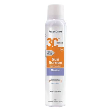 Frezyderm Sunscreen Mousse Αντηλιακός Αφρός Προσώπου-Σώματος SPF30, 200ml