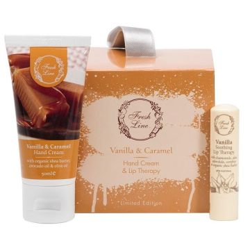 Fresh Line Vanilla & Caramel Candy Box Κρέμα Χεριών 50ml & Καταπραϋντική Θεραπεία Χειλιών 5,4gr