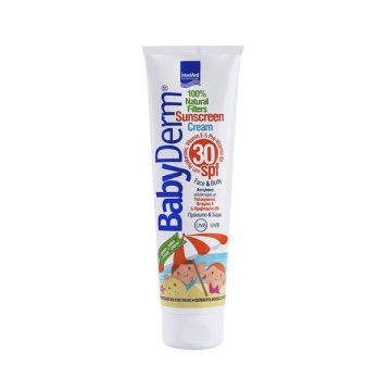 Intermed BabyDerm Sunscreen Cream SPF30 Αντηλιακό Γαλάκτωμα για Πρόσωπο & Σώμα για Βρέφη & Παιδιά με 100% Φυσικά Φίλτρα 300ml