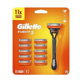 Gillette Fusion5 Ξυραφάκι με Ανταλλακτικές Κεφαλές 5 Λεπίδων και Λιπαντική Ταινία 11τμχ