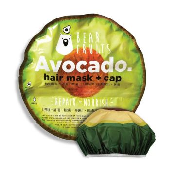 Bear Fruits Avocado Μάσκα Μαλλιών για Επανόρθωση και Περιποίηση, 20ml & Σκουφάκι Αβοκάντο, 1 τεμ, 1σετ