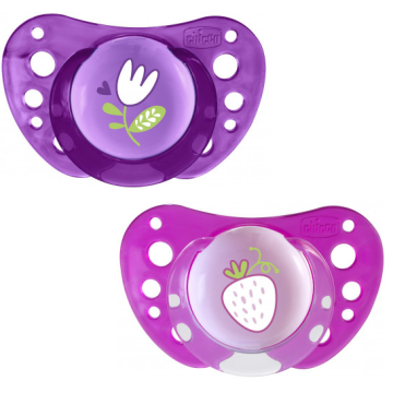 Chicco Physio Air 16-36m+ Ορθοδοντική Πιπίλα Σιλικόνης Ροζ, 2 τεμάχια