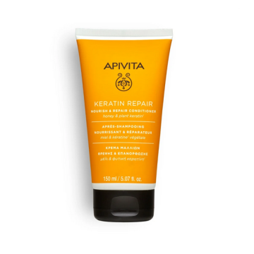 Apivita Keratin Repair Nourish & Repair Conditioner Κρέμα Θρέψης & Επανόρθωσης για Ξηρά-Ταλαιπωρημένα Μαλλιά με Μέλι και Φυτική Κερατίνη 150ml