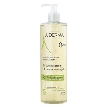  A-DERMA Gel Douche Surgras Αφρόλουτρο Τζελ Καθαρισμού για Ξηρές Επιδερμίδες 750ml