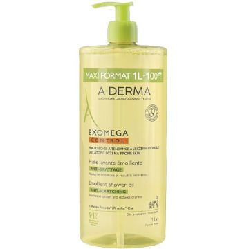 A-Derma Exomega Control Emollient Shower Oil για Ξηρό Δέρμα ή για Δέρμα με τάση Ατοπίας 1lt
