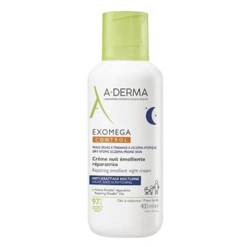 A-Derma Exomega Control Repairing Emollient Night Cream Επανορθωτική Μαλακτική Κρέμα Νυκτός 400ml