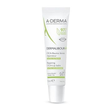 A-Derma Dermalibour+ Repairing Cica-Lip Balm Βάλσαμο Χειλιών για Σκασμένα & Ξηρά Χείλη 15ml