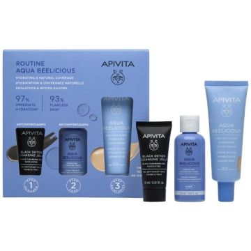 Apivita Promo Αqua Beelicious Ενυδάτωση & Φυσική Κάλυψη με Αqua Beelicious Ενυδατική Κρέμα με Χρώμα Ελαφριάς Υφής SPF 30 + Δώρο Αqua Beelicious Ενυδατικό Τόνερ 50ml + Black Dettox Gel Καθαρισμού 15ml