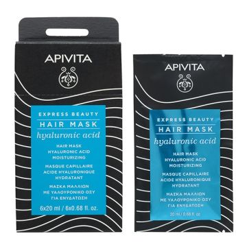 Apivita  Express Beauty  Moisturizing Hair With Hyaluronic Acid Μάσκα Ενυδάτωσης για Όλους τους Τύπους Μαλλιών με Υαλουρονικό Οξύ, 20ml