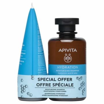 Apivita Hydration Promo Moisturizing Shampoo Σαμπουάν Ενυδάτωσης 250ml + Moisturizing Conditioner Μαλακτική Κρέμα Ενυδάτωσης 150ml