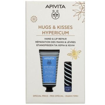 Apivita Promo Hugs & Kisses με Κρέμα Χεριών με Βάλσαμο & Μελισσοκέρι για Σκασμένα Χέρια 50ml + Cocoa Butter Balm για Ενυδάτωση 4.4g, 1σετ
