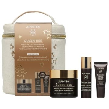 Apivita Promo Queen Bee Ρουτίνα Απόλυτης Αντιγήρανσης με Queen Bee Αντιγηραντική Κρέμα Ελαφριάς Υφής 50ml + Δώρο Queen Bee Serum Αντιγηραντικός Ορός Προσώπου 10ml + Κρέμα Ματιών 5ml + Νεσεσέρ