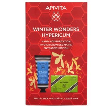 Apivita Winter Wonders Hypericum Promo Hand Cream Κρέμα Χεριών για Ξηρά & Σκασμένα Χέρια 50ml + Natural Soap Φυσικό Σαπούνι με Ελιά 125gr