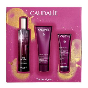 Caudalie The Des Vignes Xmas Promo Fresh Fragrance Γυναικείο Άρωμα 50ml + Δώρο Shower Gel Αφρόλουτρο Σώματος 50ml + Hand & Nail Repairing Cream Ενυδατική Κρέμα Χεριών & Νυχιών 30ml, 1σετ