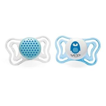 Chicco Physio Light Πιπίλα Σιλικόνης με Θήκη 2-6m για Αγόρι, 2 τεμάχια
