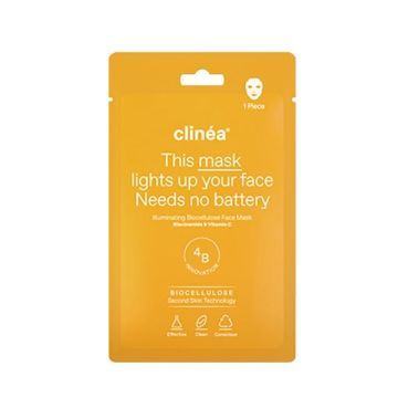 Clinea Illuminating Biocellulose Face Mask Μάσκα Προσώπου για Λάμψη 1 τμχ