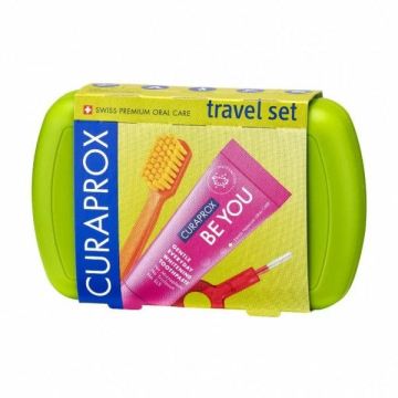 Curaprox Πράσινο Travel Set Οδοντόβουρτσα, Μεσοδόντιο Βουρτσάκι Duo-Holder & Οδοντόκρεμα Be You