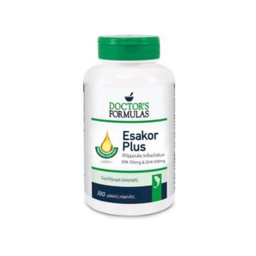 Doctor's Formulas Esakor Plus Συμπλήρωμα Διατροφής Φόρμουλα Ιχθυελαίων EPA 700mg - DHA 500mg 180 μαλακές κάψουλες