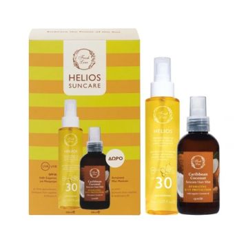 Fresh Line Promo Helios Suncare με Λάδι Σώματος Για Μαύρισμα SPF30 150ml + Hydrating Mist Αντηλιακό Σπρέι Μαλλιών 150ml