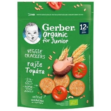 Gerber Organic for Junior Κρακεράκια Δημητριακών με Τομάτα από 12m+ 100g