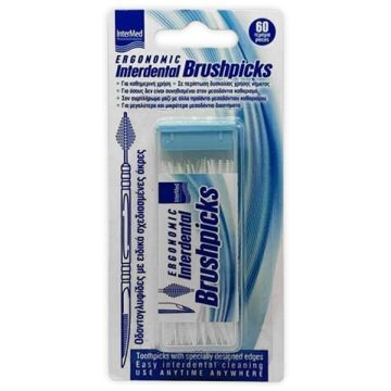 Intermed Ergonomic Interdental Brushpicks Οδοντογλυφίδες Μεσοδόντιου Καθαρισμού 60τεμ