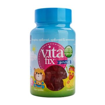 Intermed Multi & Probio VitaFix Gummies "Bear" Strawberry Παιδικές Πολυβιταμίνες σε Ζελεδάκια με Σχήμα Αρκουδάκι και Γεύση Φράουλα 60τμχ