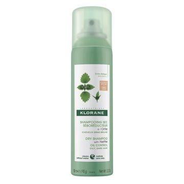 Klorane Dry Shampoo with Nettle Oil Control Ξηρό Σαμπουάν με Τσουκνίδα για Καστανά-Σκούρα Λιπαρά Μαλλιά 150ml